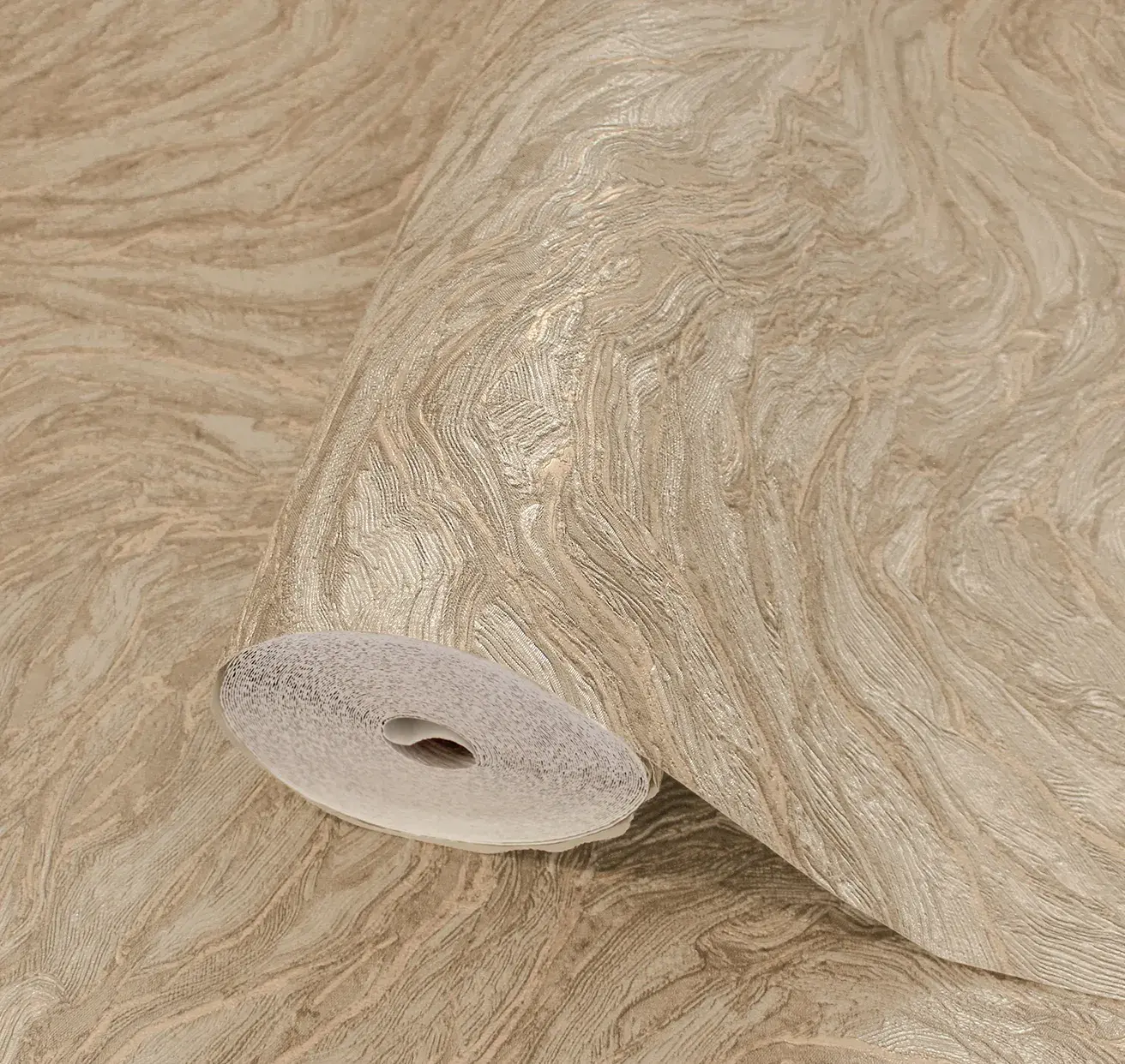Beige Embossed Wallpaper – Glittering Neutral (24104-2)